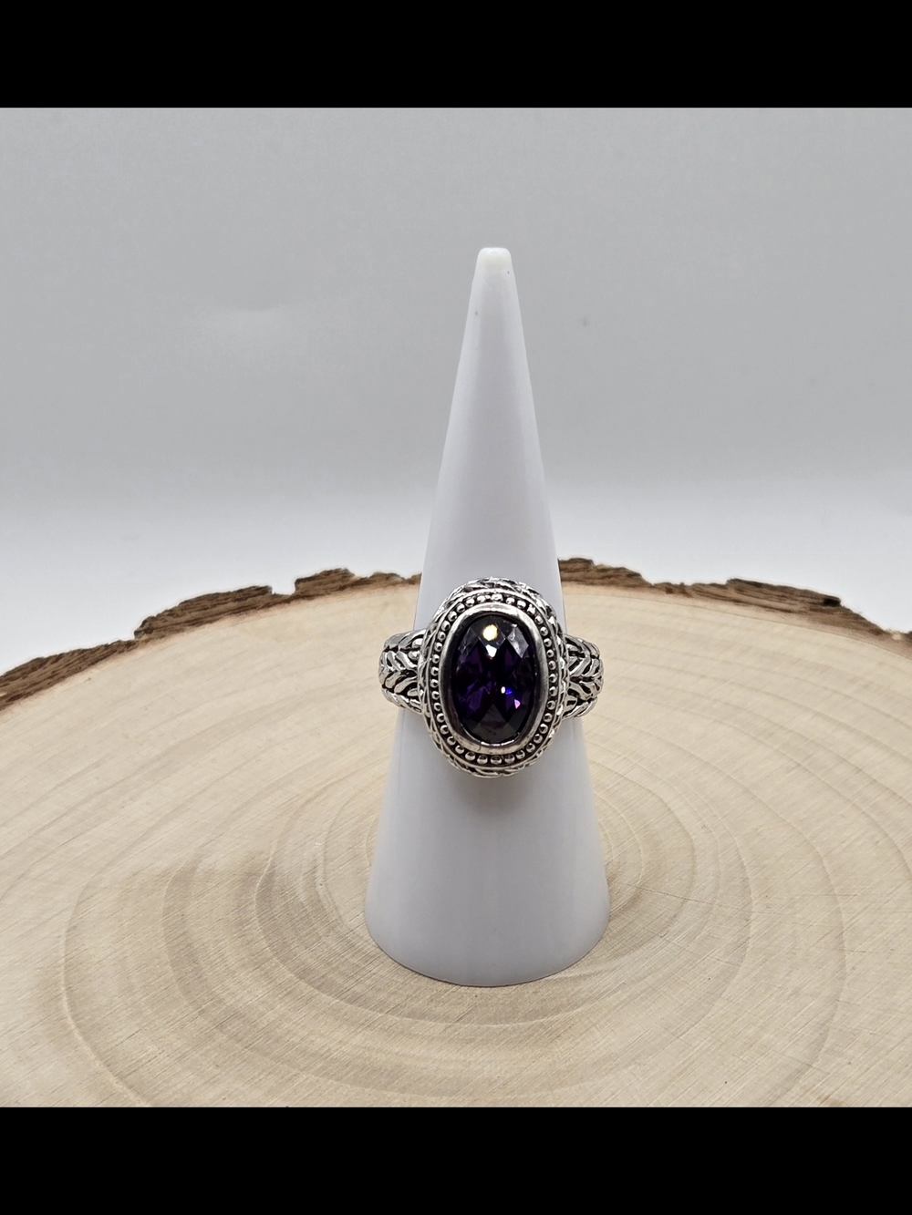 Amethyst Style Ring Size 7 – Vintage Statement - Picture 8 of 8
